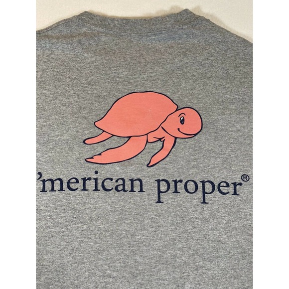 Simply Southern ‘Merican Proper Gray T Shirt Women's Small Pink Turtle Graphic - Picture 5 of 7